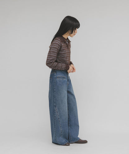 網紗拼接針織襯衫