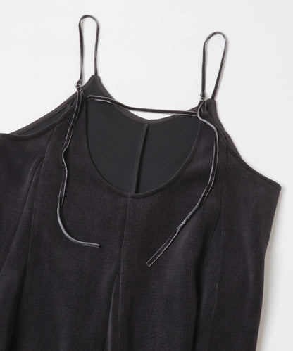 針織羅紋迷你吊帶連衣裙