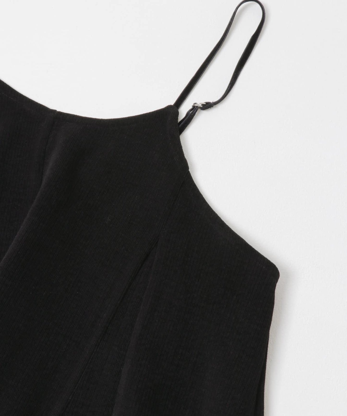 針織羅紋迷你吊帶連衣裙