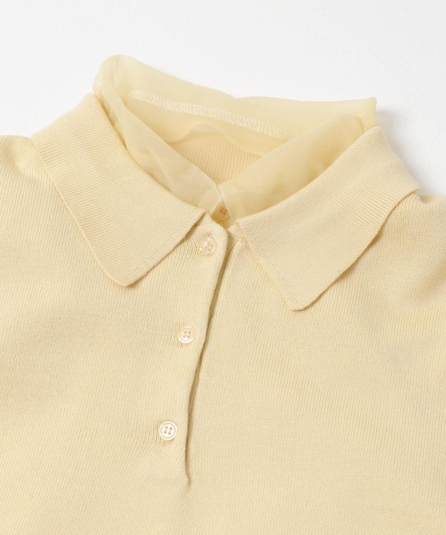 網紗拼接針織襯衫