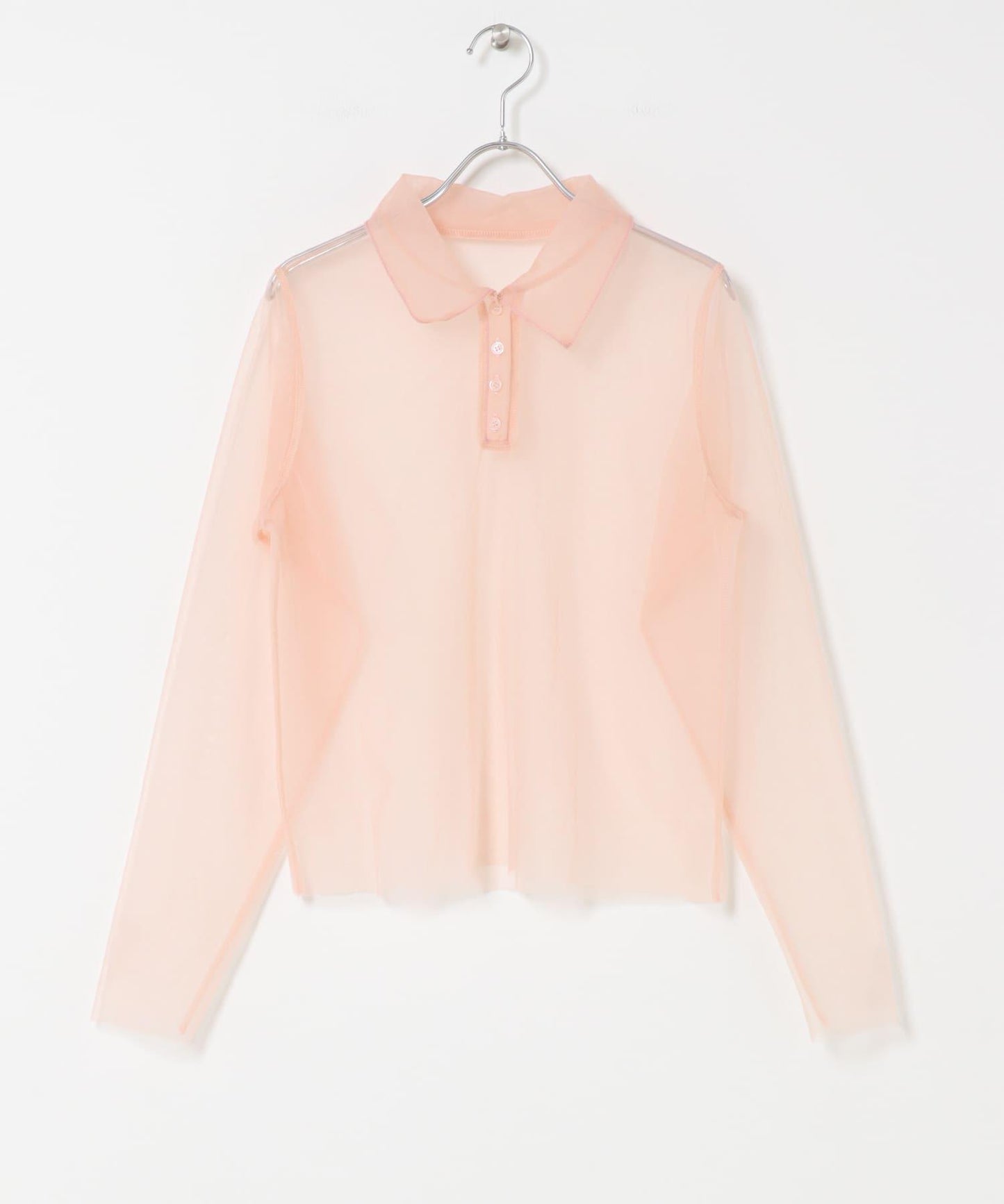 網紗拼接針織襯衫