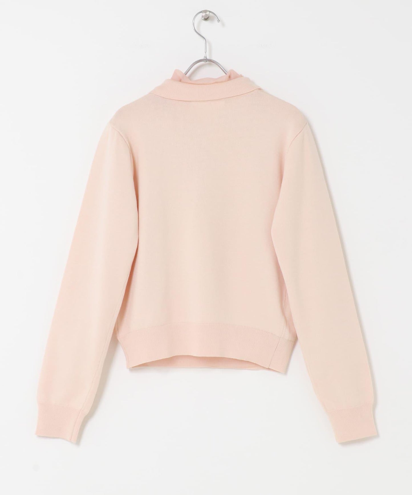 網紗拼接針織襯衫