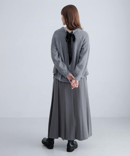 後背蝴蝶結柔軟針織衫