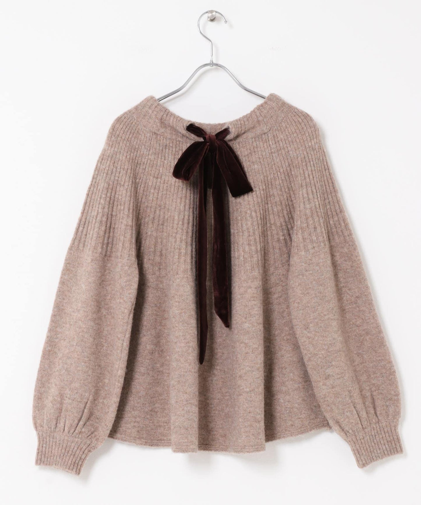 後背蝴蝶結柔軟針織衫