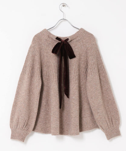 後背蝴蝶結柔軟針織衫