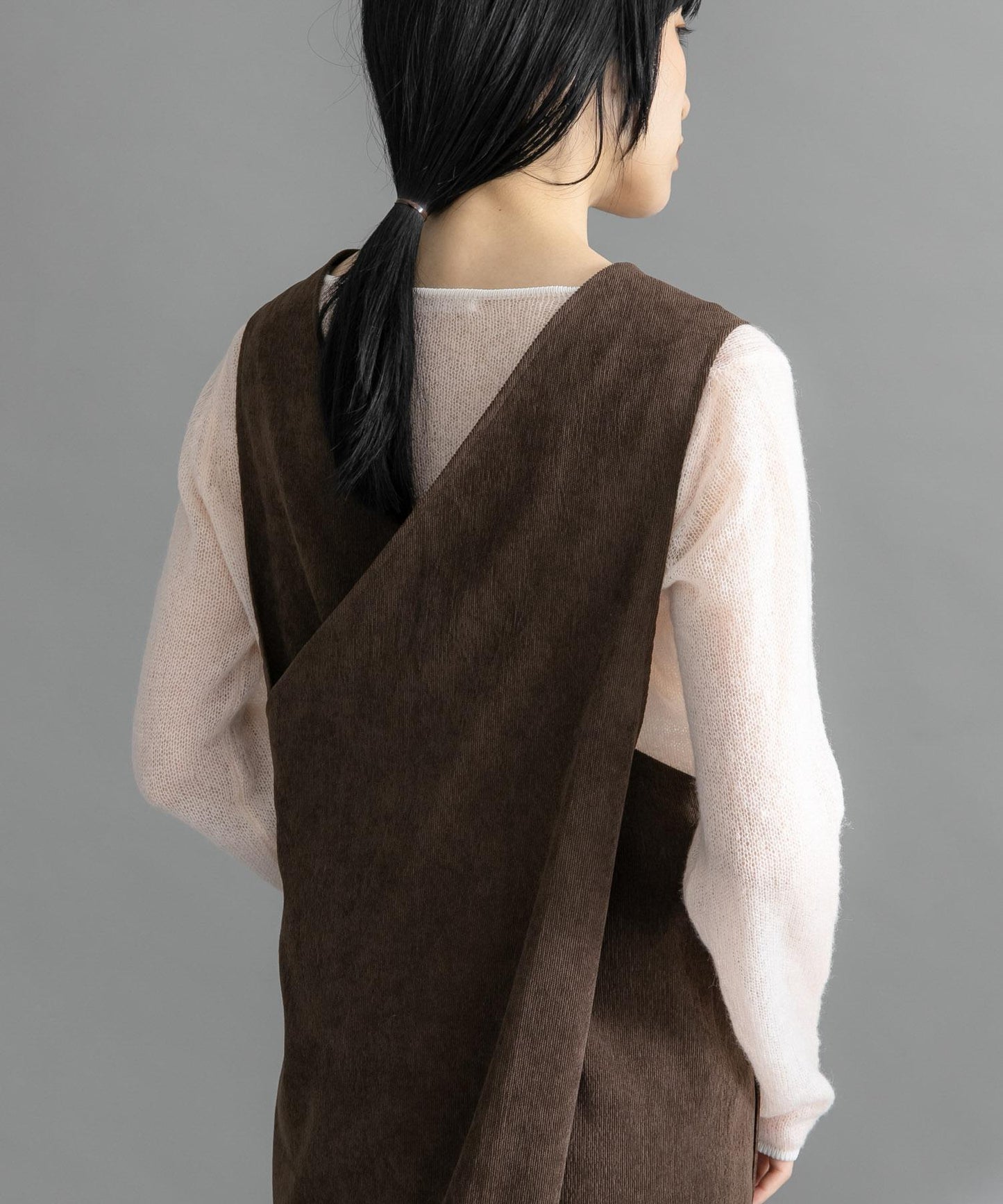 燈芯絨吊帶連衣裙