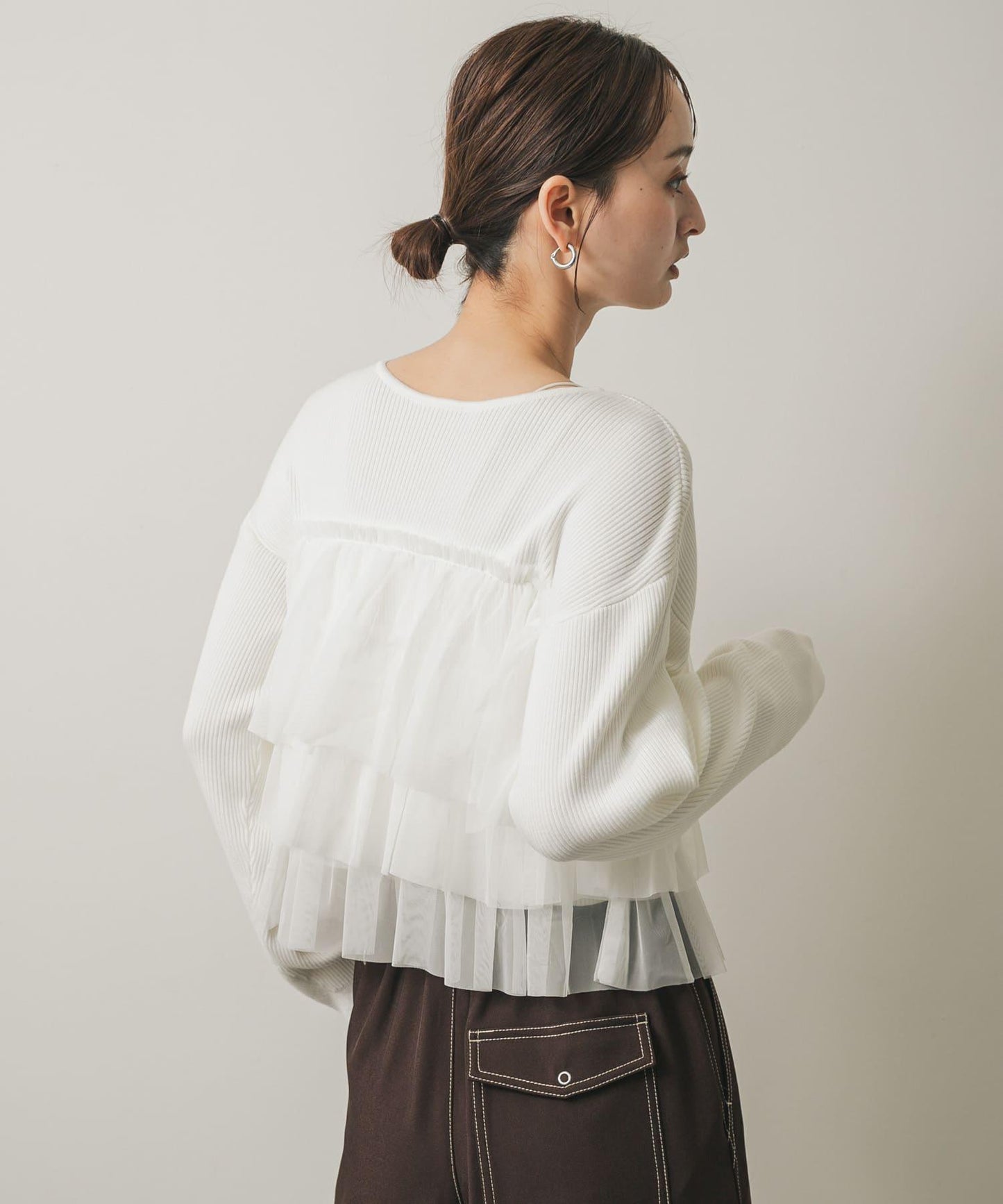 雙拉鍊荷葉邊針織開衫