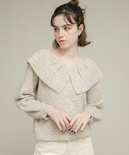 荷葉邊領針織衫