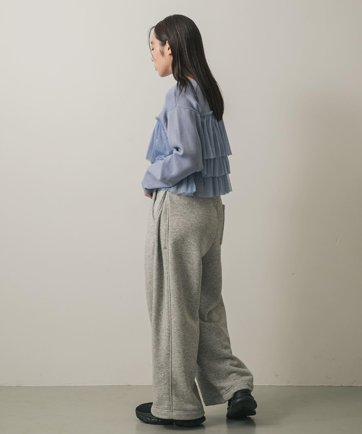 雙拉鍊荷葉邊針織開衫