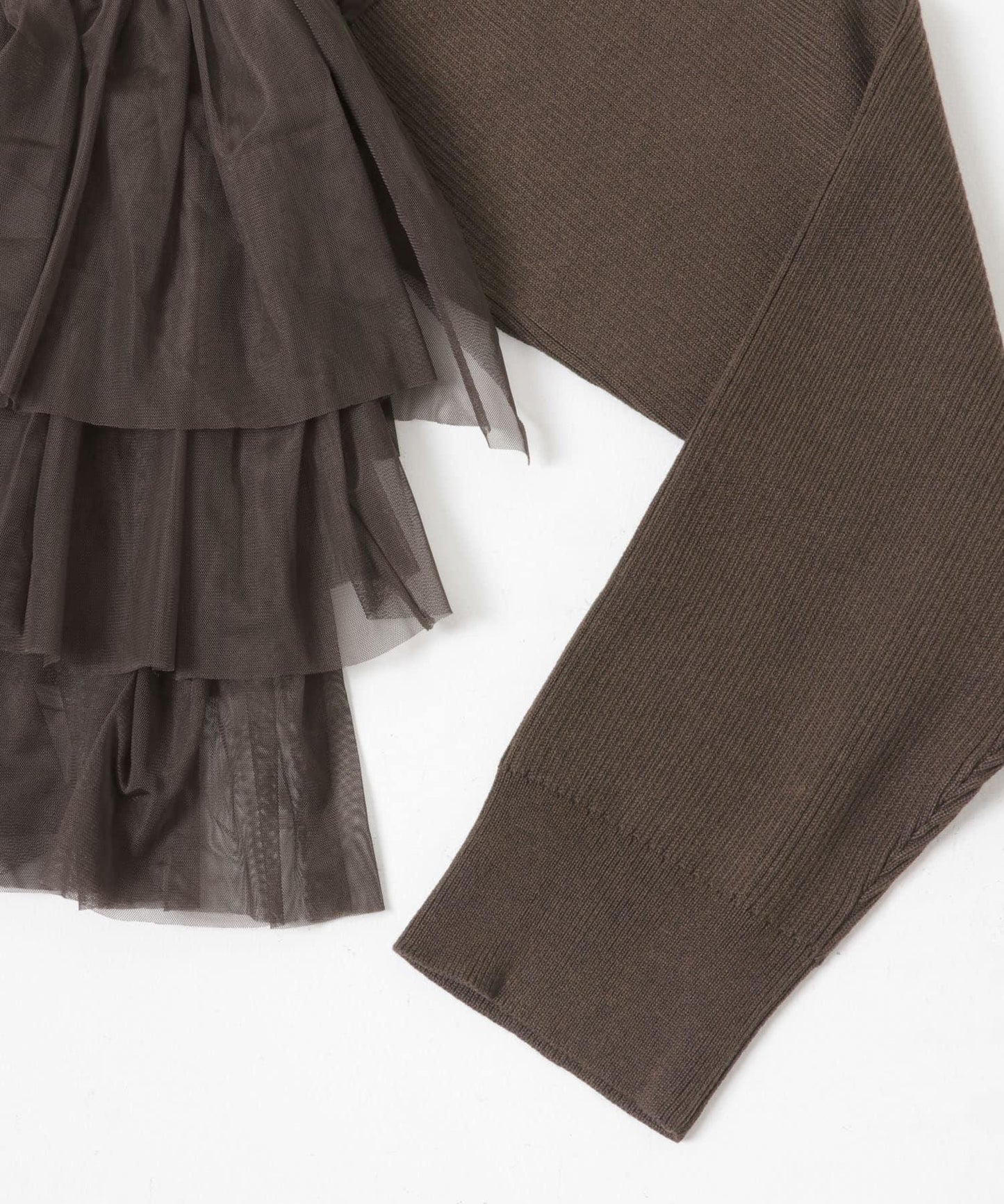 雙拉鍊荷葉邊針織開衫