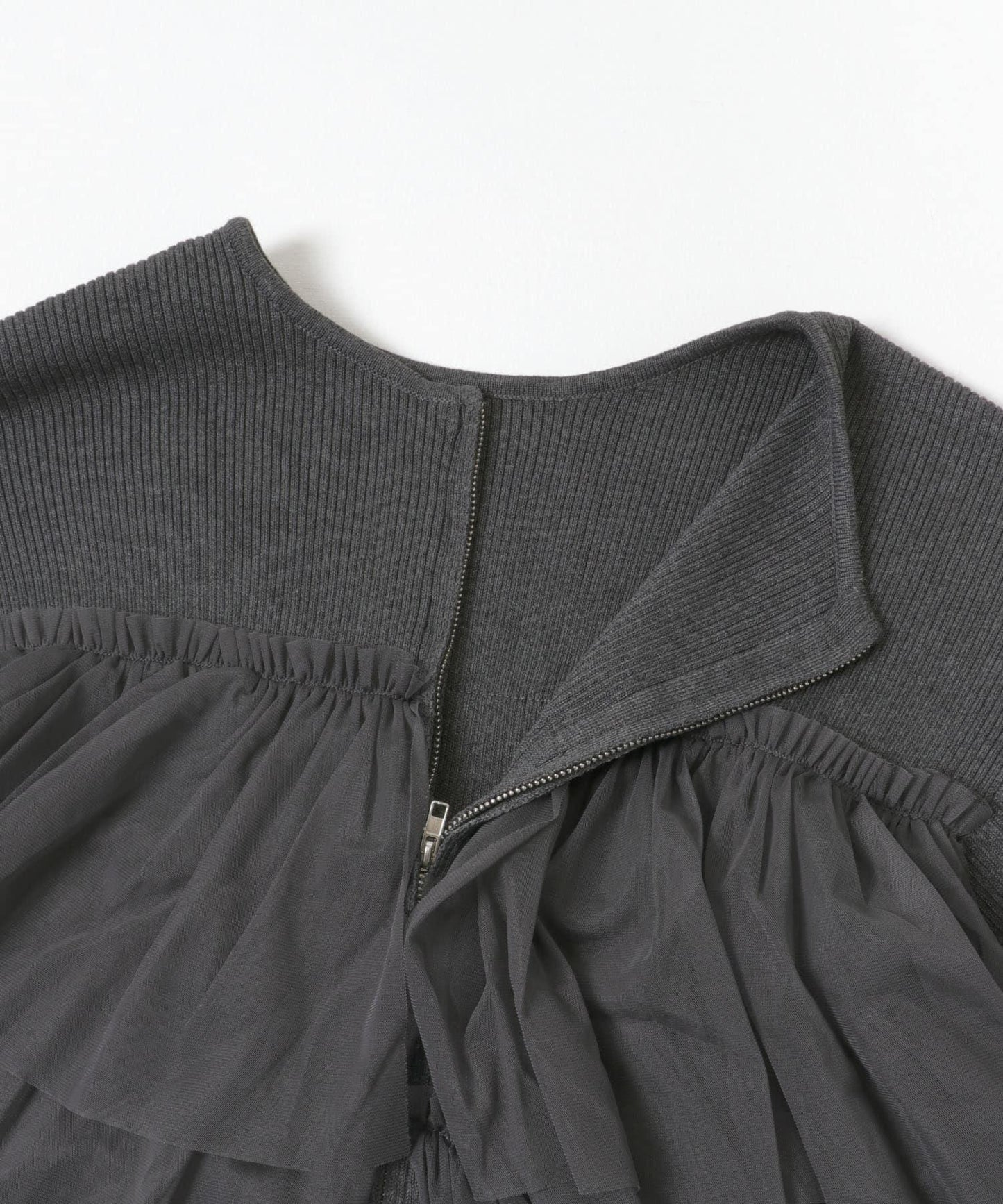 雙拉鍊荷葉邊針織開衫