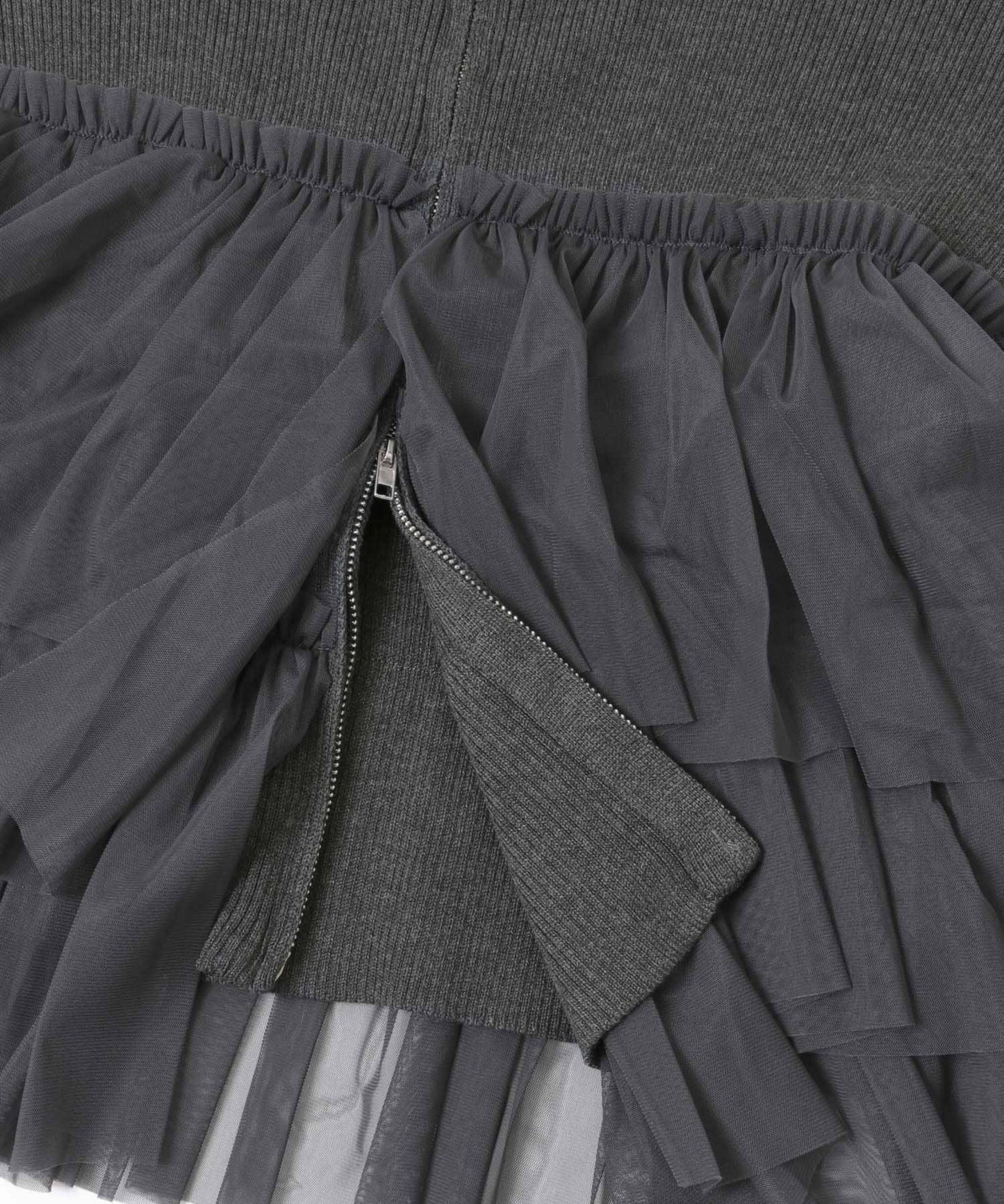 雙拉鍊荷葉邊針織開衫