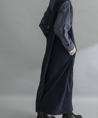 燈芯絨吊帶連衣裙