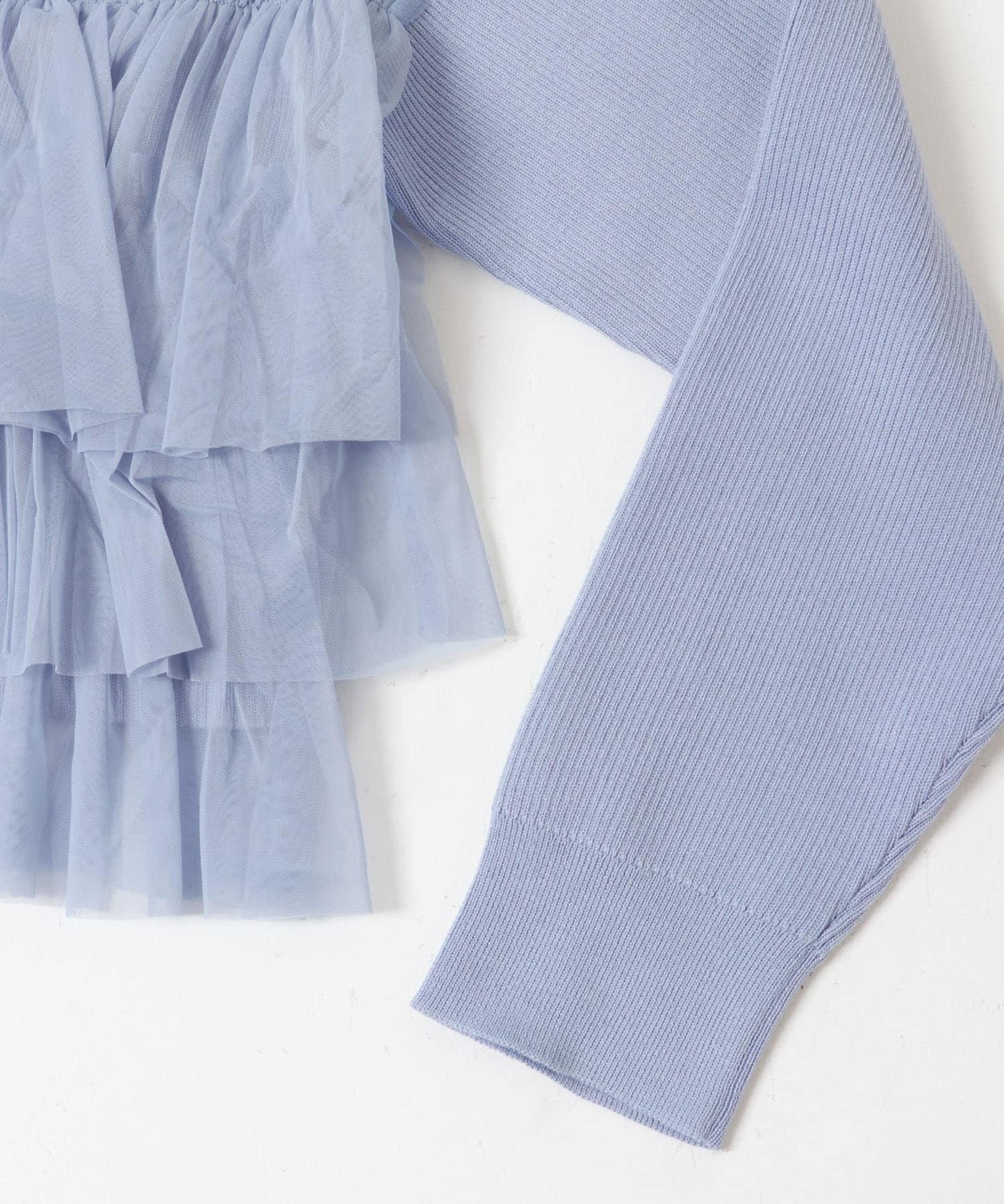 雙拉鍊荷葉邊針織開衫