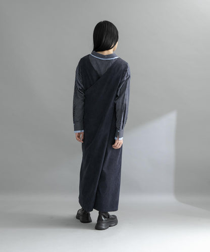 燈芯絨吊帶連衣裙