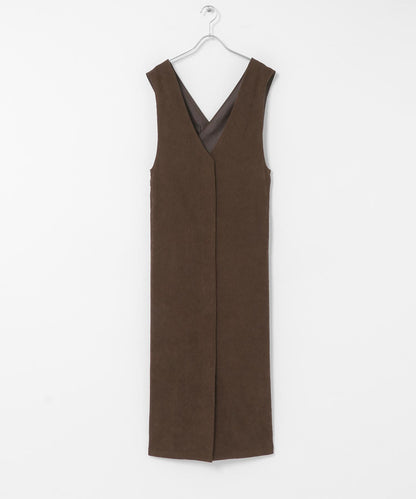 燈芯絨吊帶連衣裙