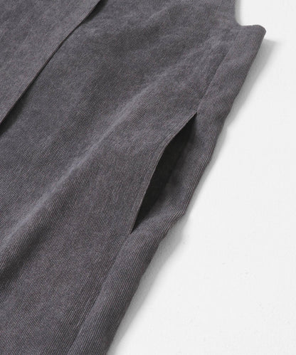 燈芯絨吊帶連衣裙