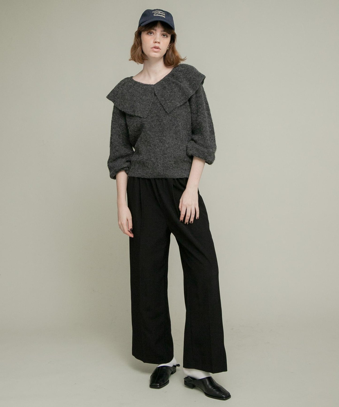 荷葉邊領針織衫