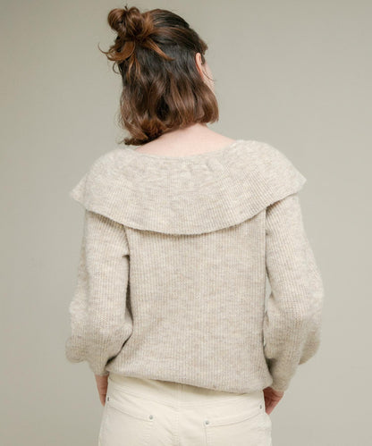 荷葉邊領針織衫