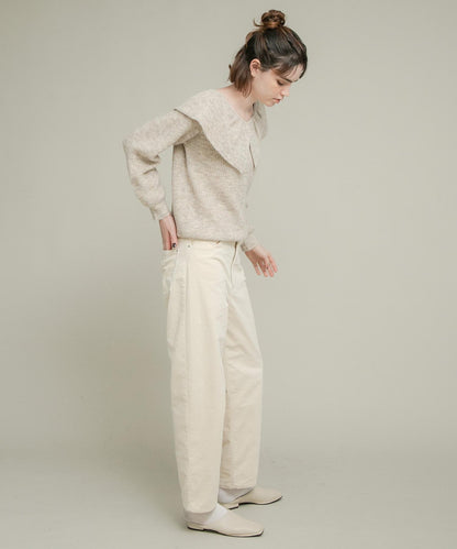 荷葉邊領針織衫