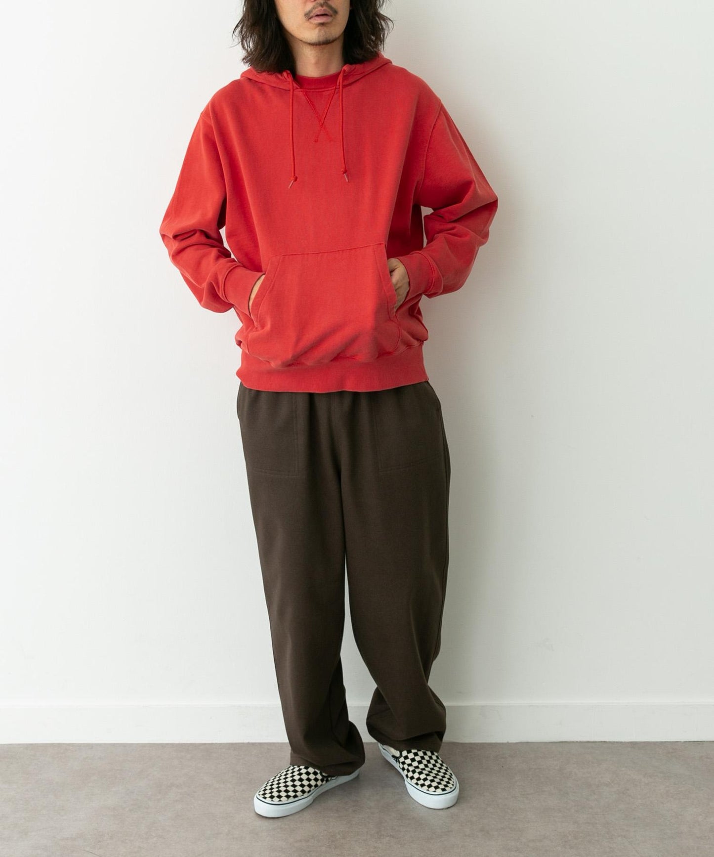 復古風格拼接連帽衛衣