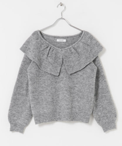 荷葉邊領針織衫