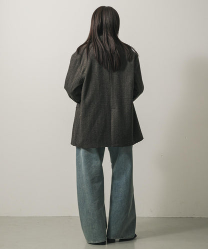 針織羊毛混紡西裝外套