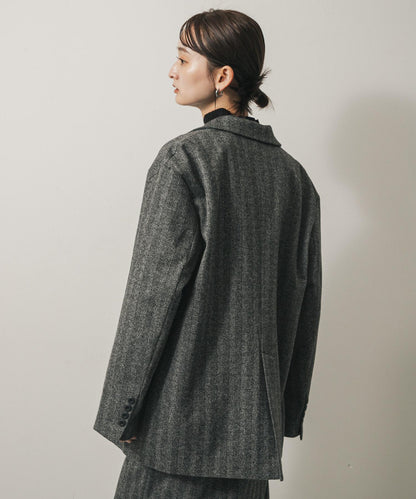 針織羊毛混紡西裝外套