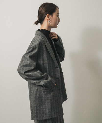 針織羊毛混紡西裝外套