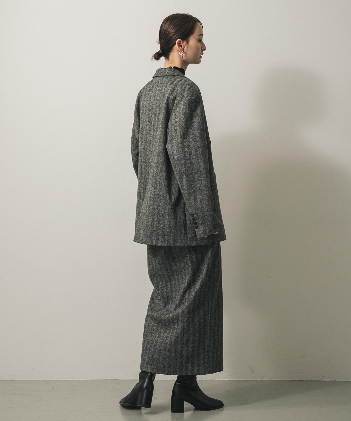 針織羊毛混紡西裝外套