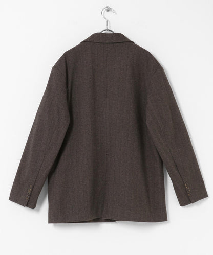 針織羊毛混紡西裝外套