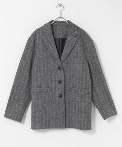 針織羊毛混紡西裝外套