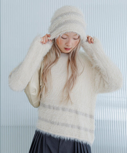 線條設計長毛針織衫