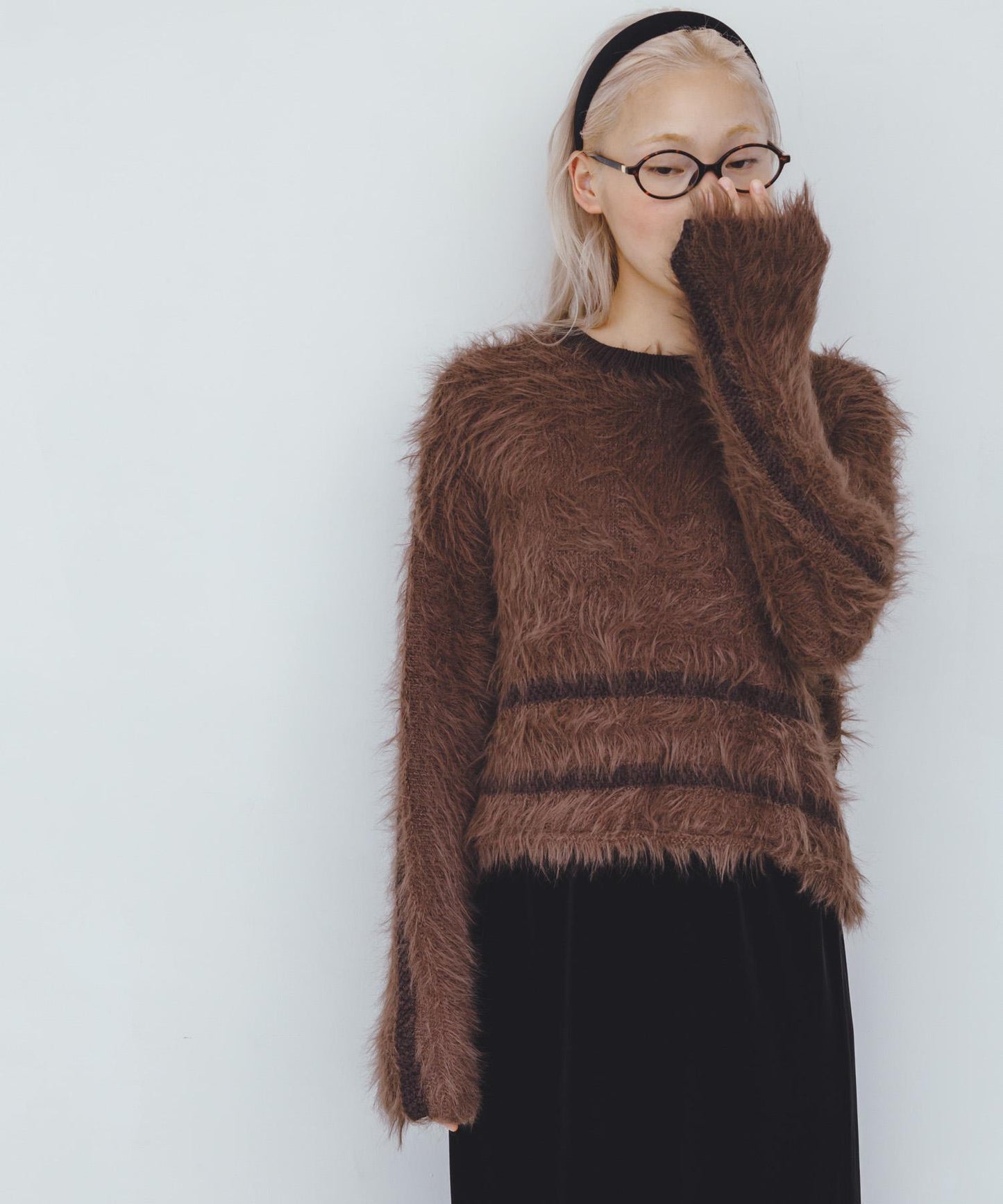 線條設計長毛針織衫