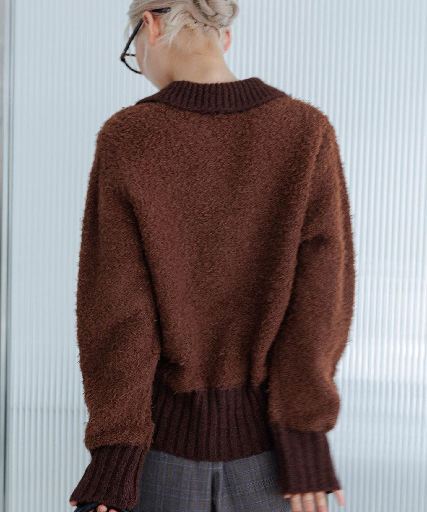 前扣泰迪熊針織衫