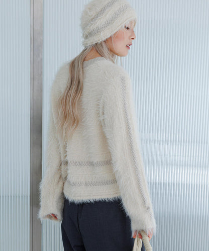 線條設計長毛針織衫