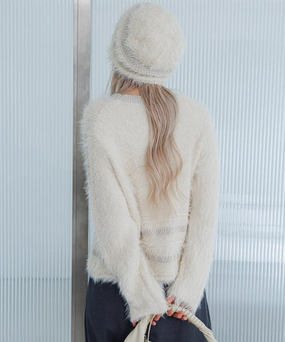 線條設計長毛針織衫