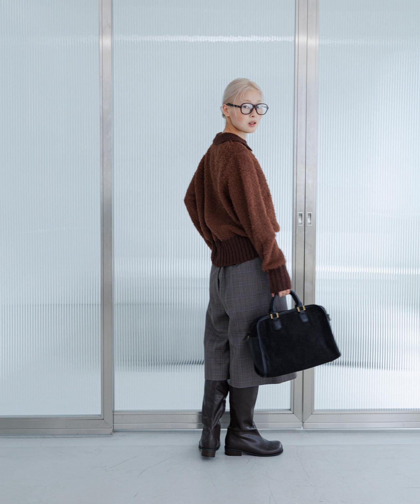 前扣泰迪熊針織衫