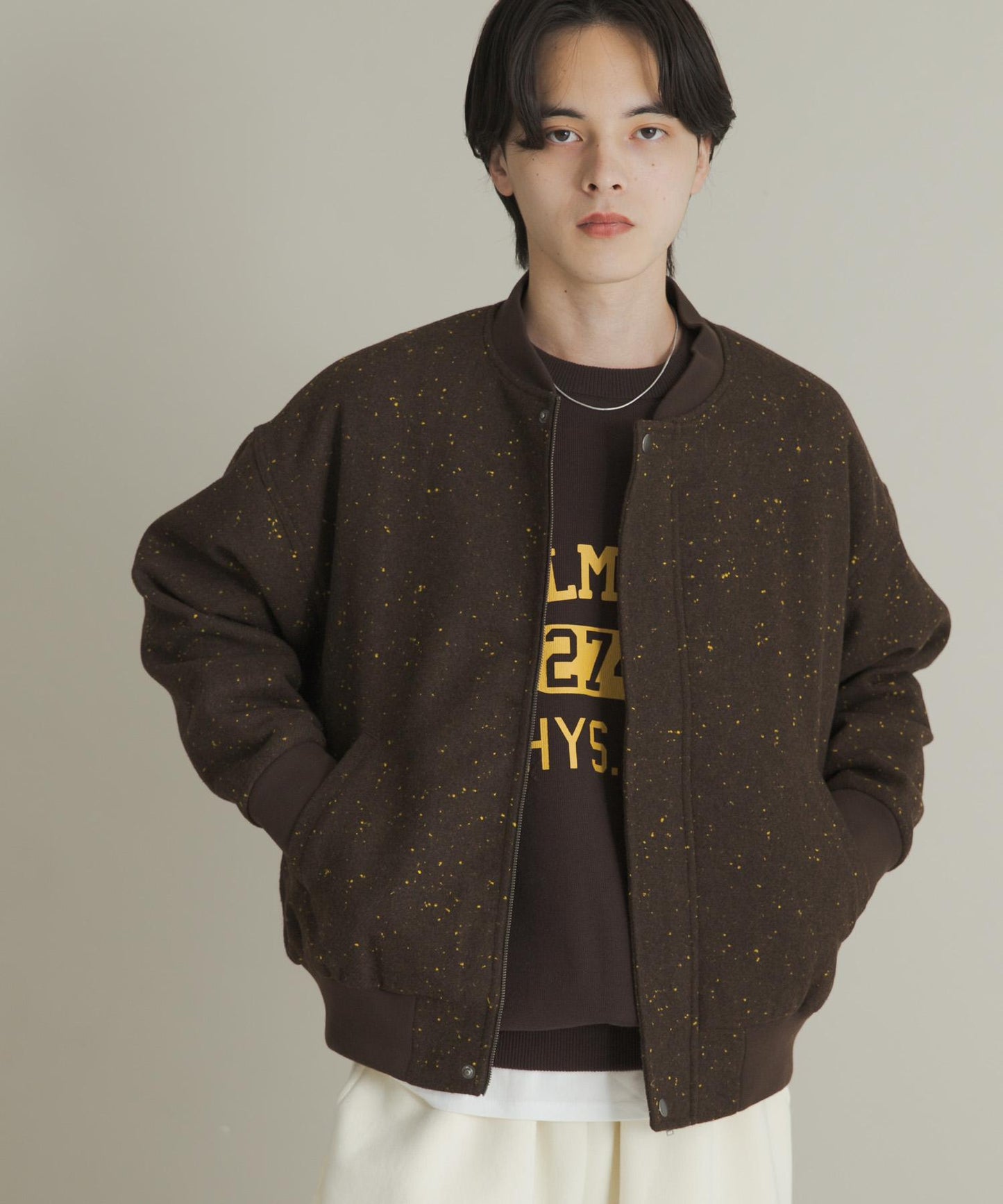 羊毛觸感雜色夾克