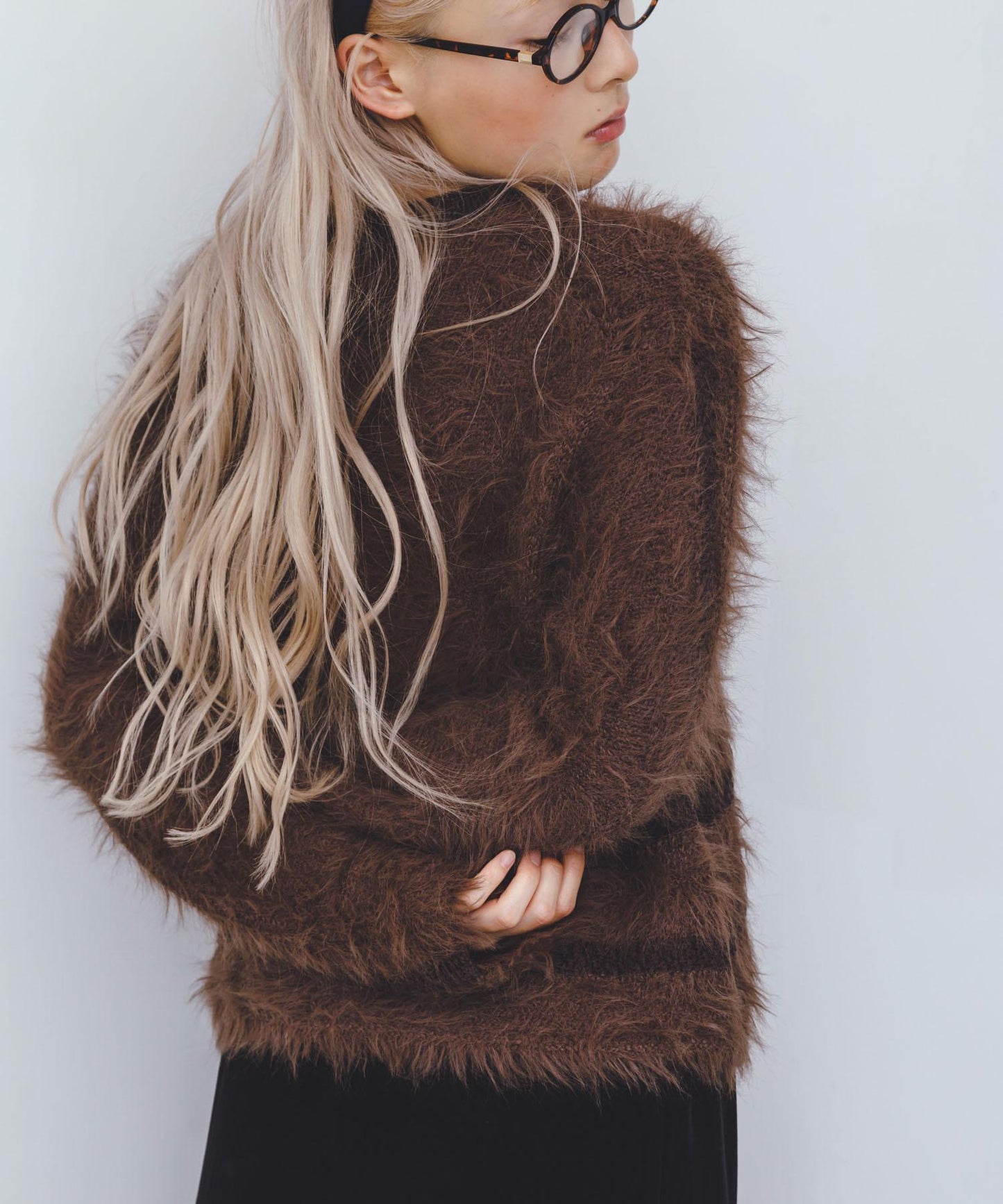 線條設計長毛針織衫