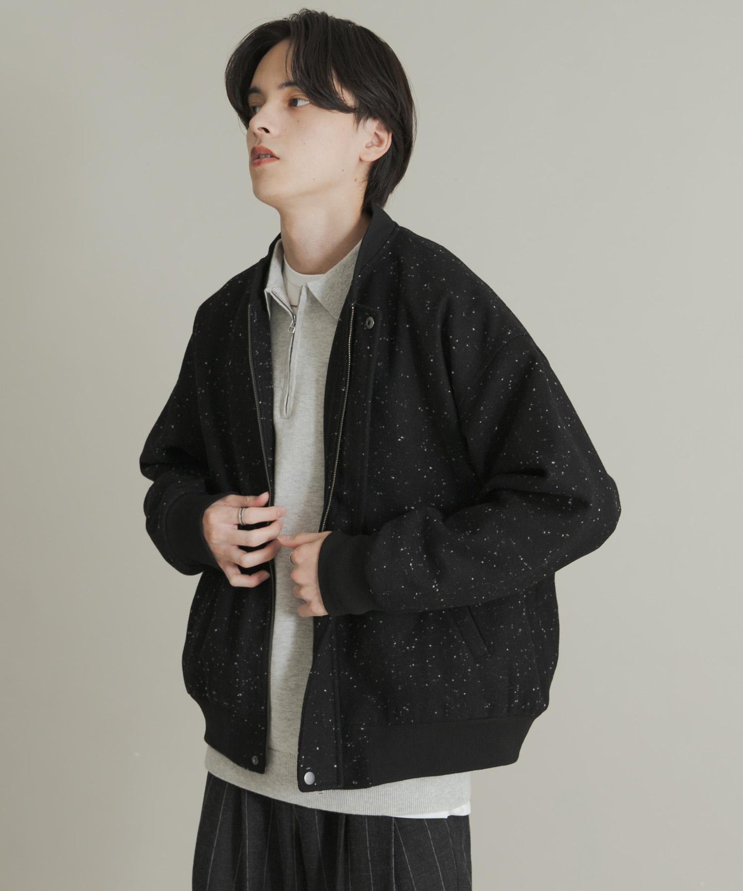 羊毛觸感雜色夾克