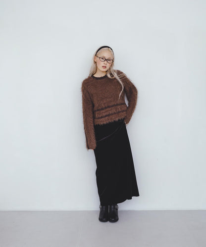 線條設計長毛針織衫