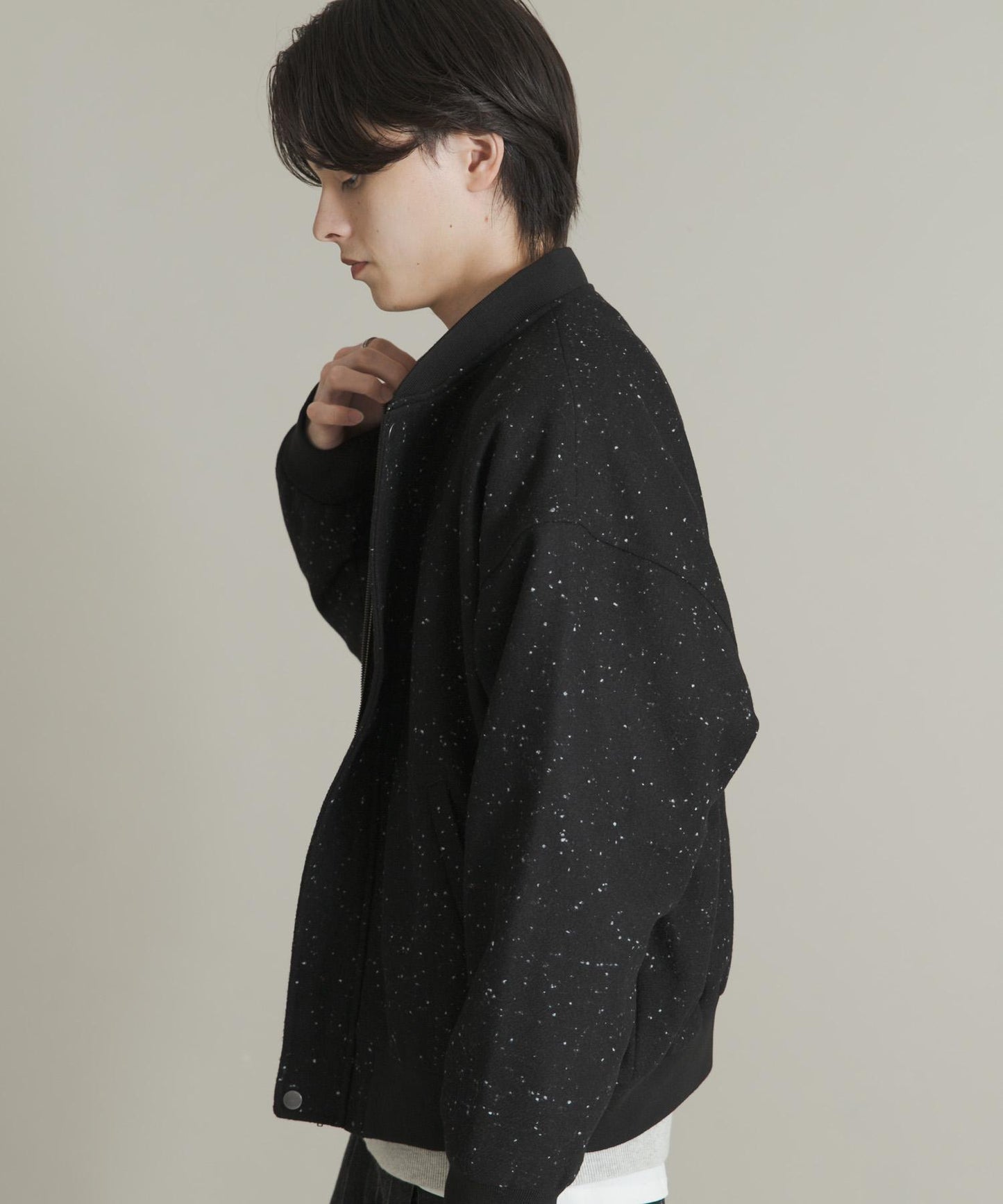 羊毛觸感雜色夾克