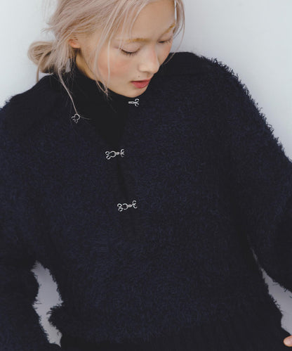 前扣泰迪熊針織衫