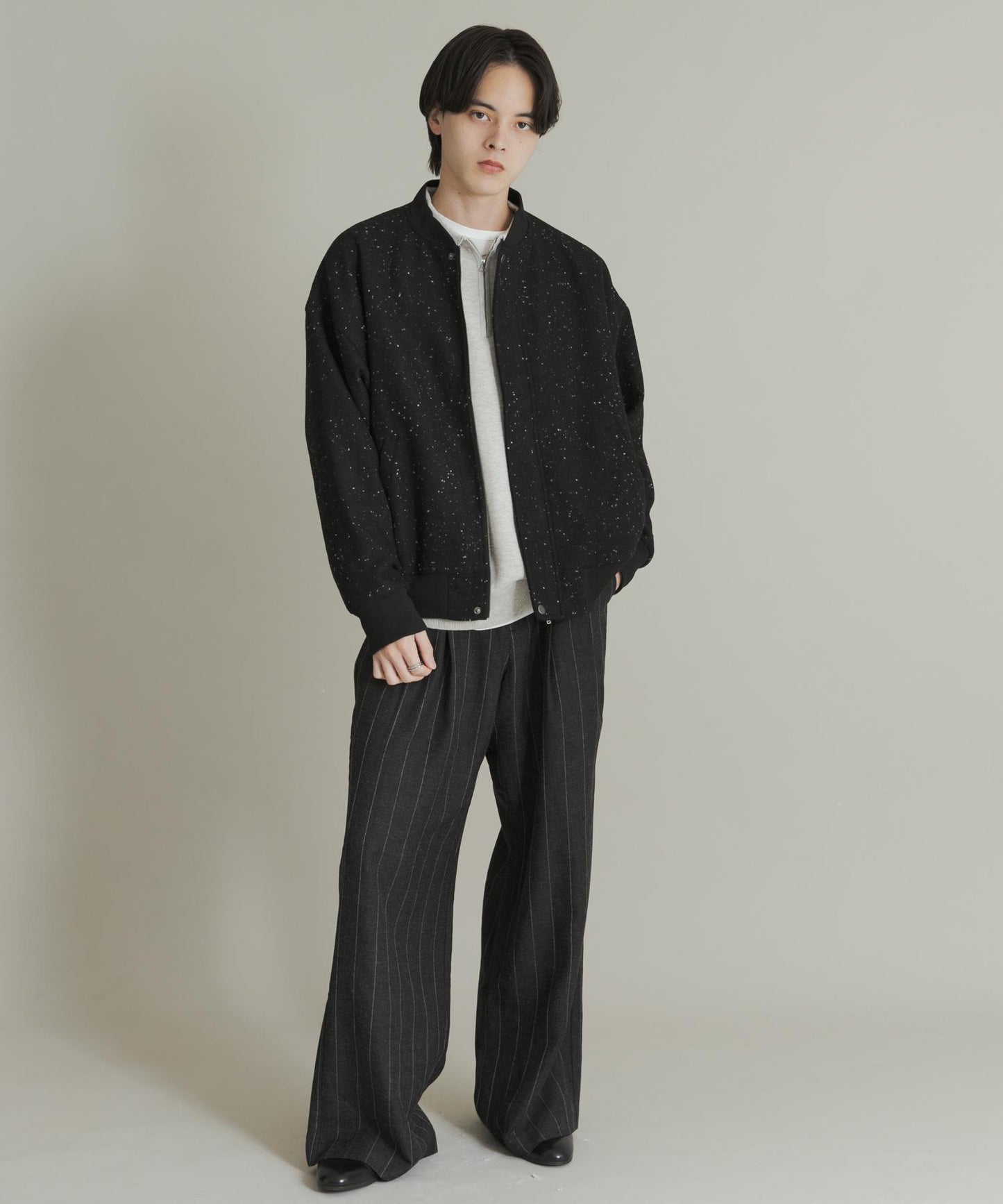 羊毛觸感雜色夾克