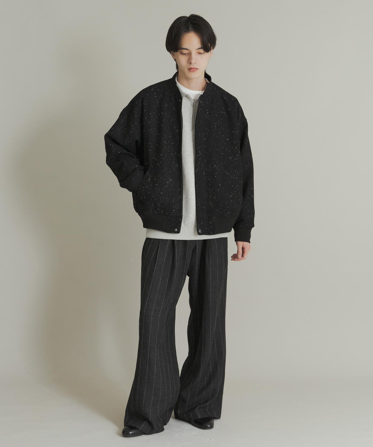 羊毛觸感雜色夾克