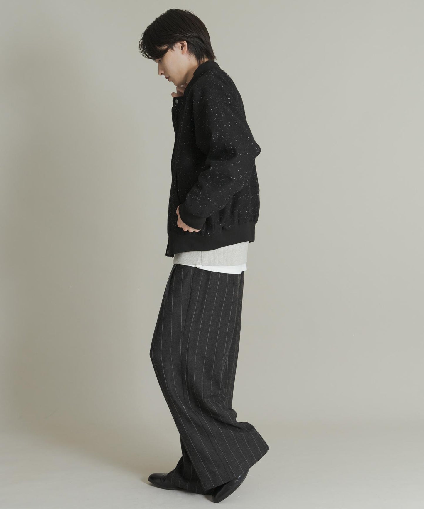 羊毛觸感雜色夾克