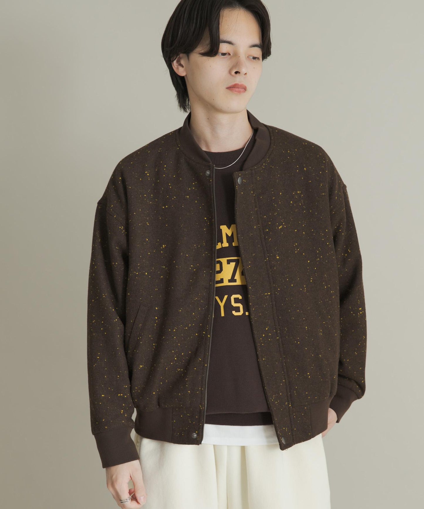 羊毛觸感雜色夾克