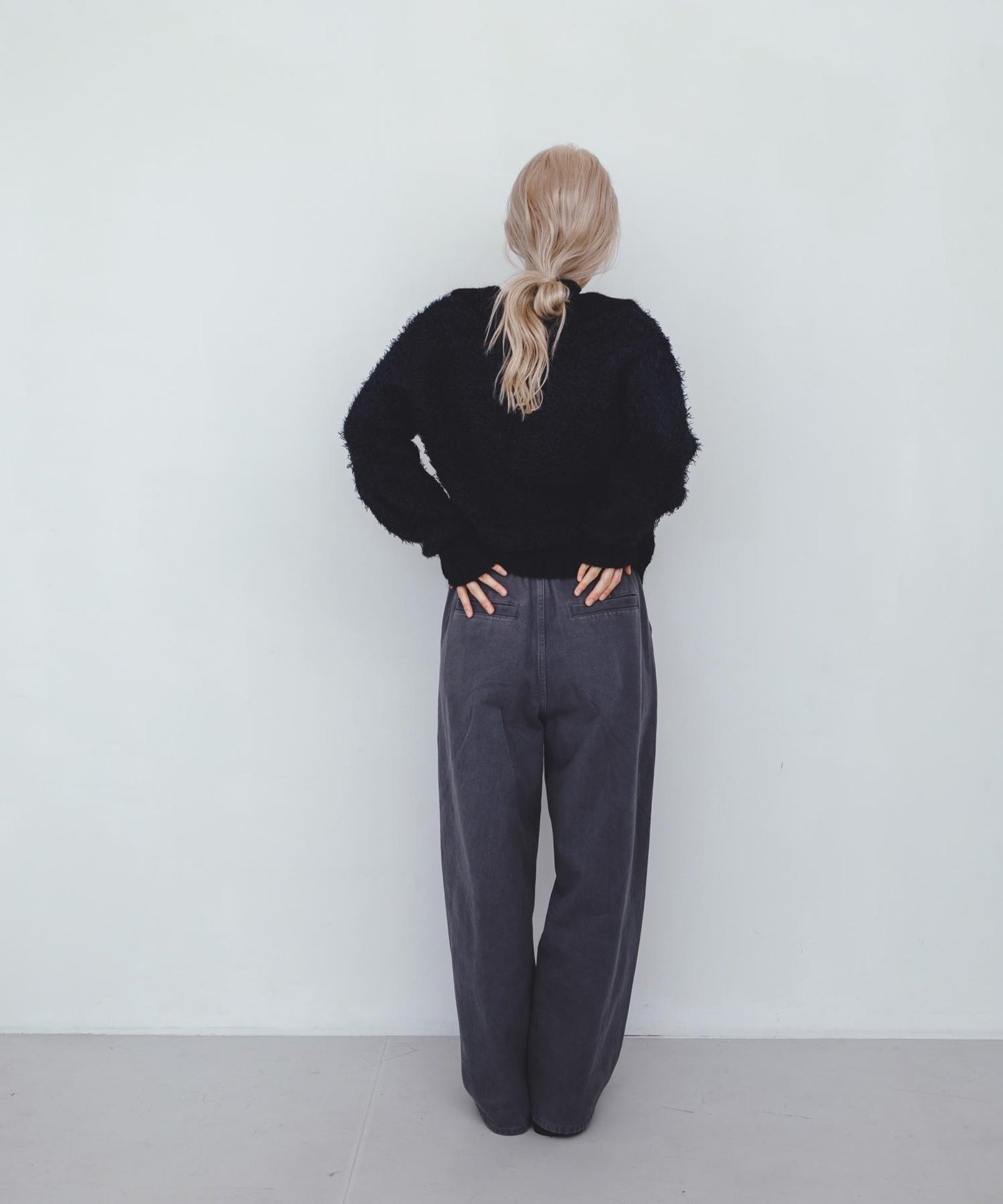 前扣泰迪熊針織衫