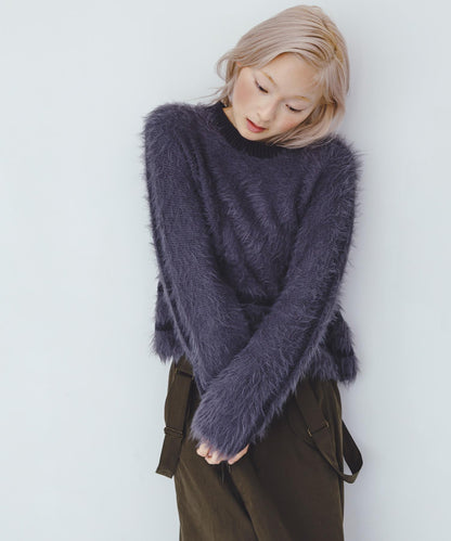 線條設計長毛針織衫